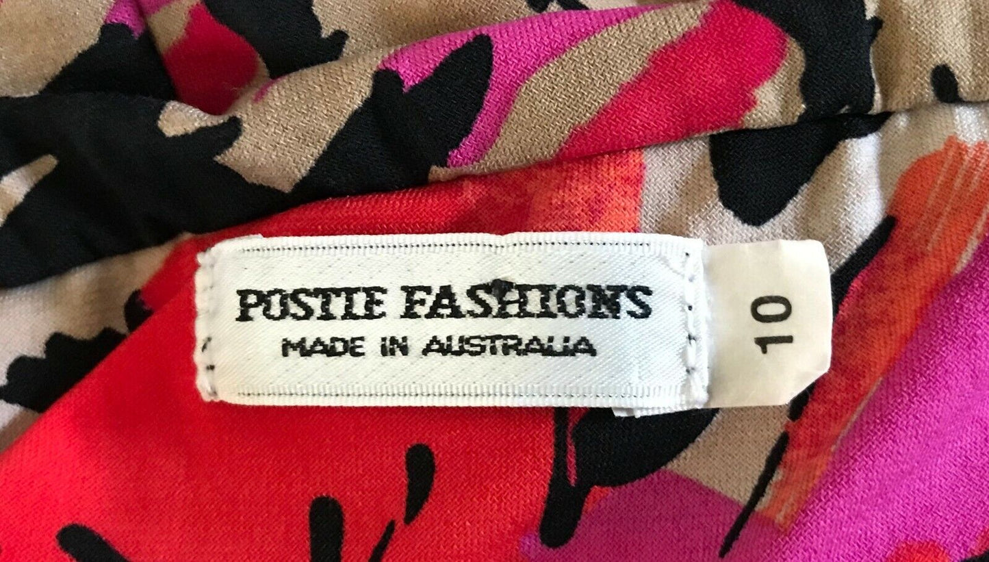 POSTIE FASHIONS Maxi Dress Floral Print Sleeveless Halter Neck Ladies Size 10