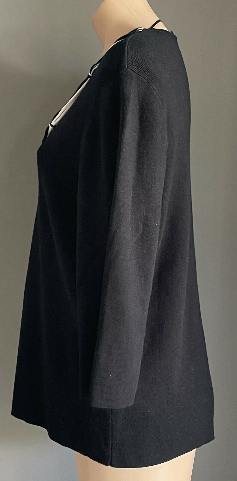 MARCO POLO Jumper Black Knit 3/4 Sleeve Sweater Top Ladies Sz 2 14 16 Sample NEW