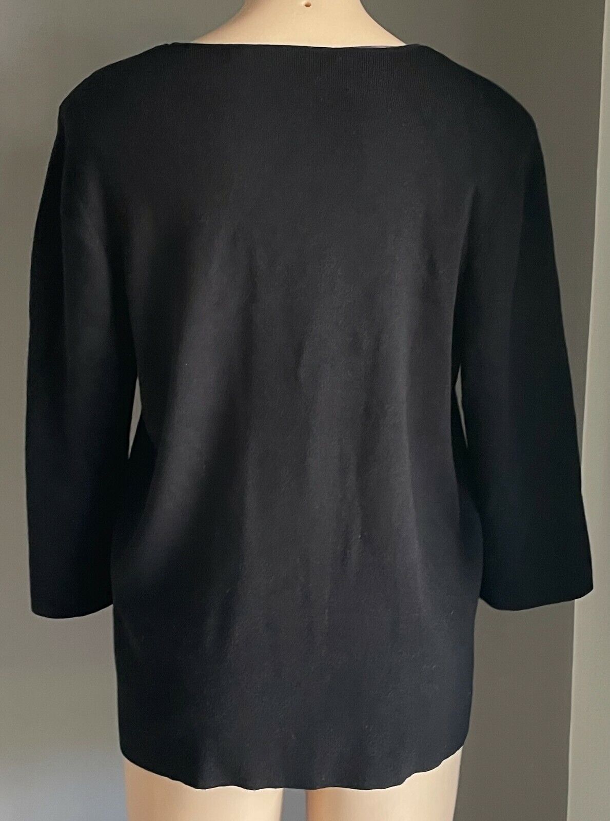 MARCO POLO Jumper Black Knit 3/4 Sleeve Sweater Top Ladies Sz 2 14 16 Sample NEW