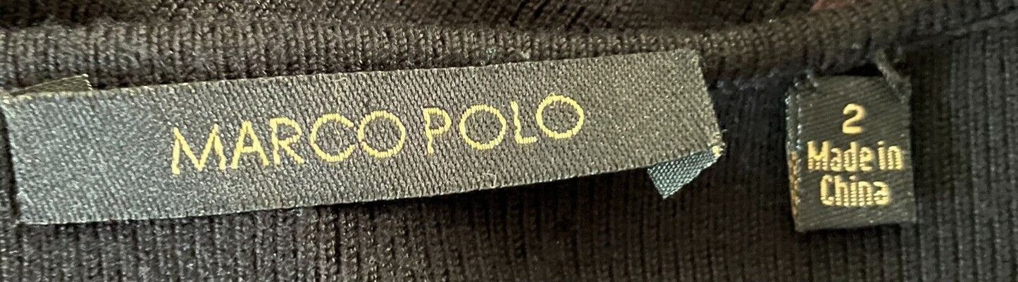 MARCO POLO Jumper Black Knit 3/4 Sleeve Sweater Top Ladies Sz 2 14 16 Sample NEW