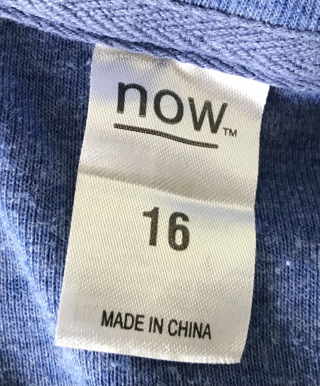 NOW Top Blue Wash Long Sleeve Blouse w Stud & Crystal Trim Ladies Plus Size 16