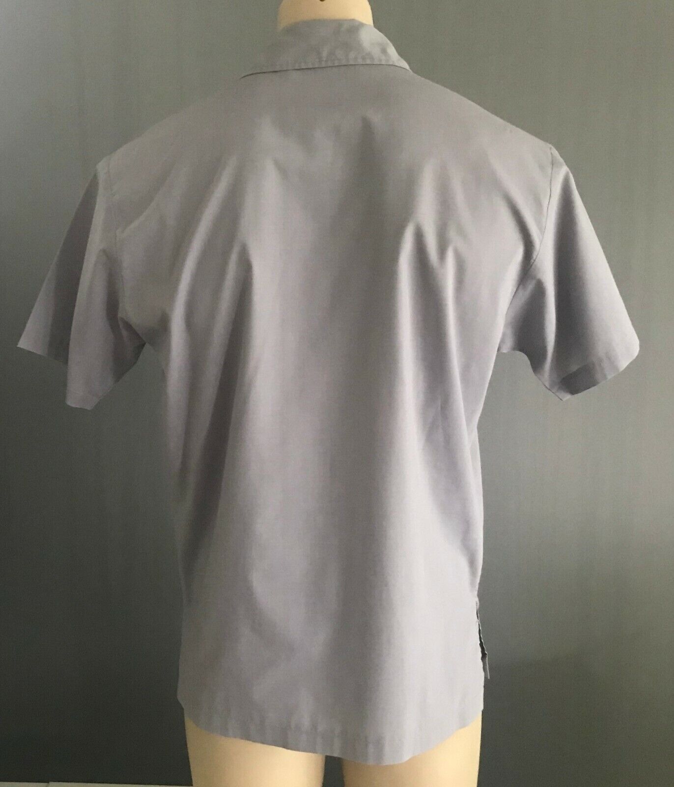 LEE DENIM Mens Short Sleeve Shirt Grey w Oriental Print Panels Size M