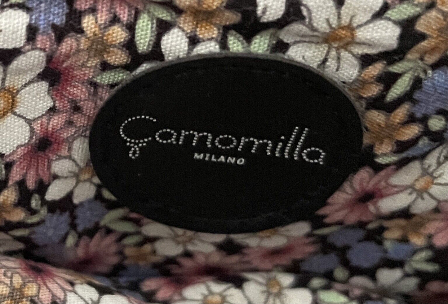 CAMOMILLA MILANO Black Handbag Boucle Fabric Shoulder Clutch Bag w Bow Italy NEW