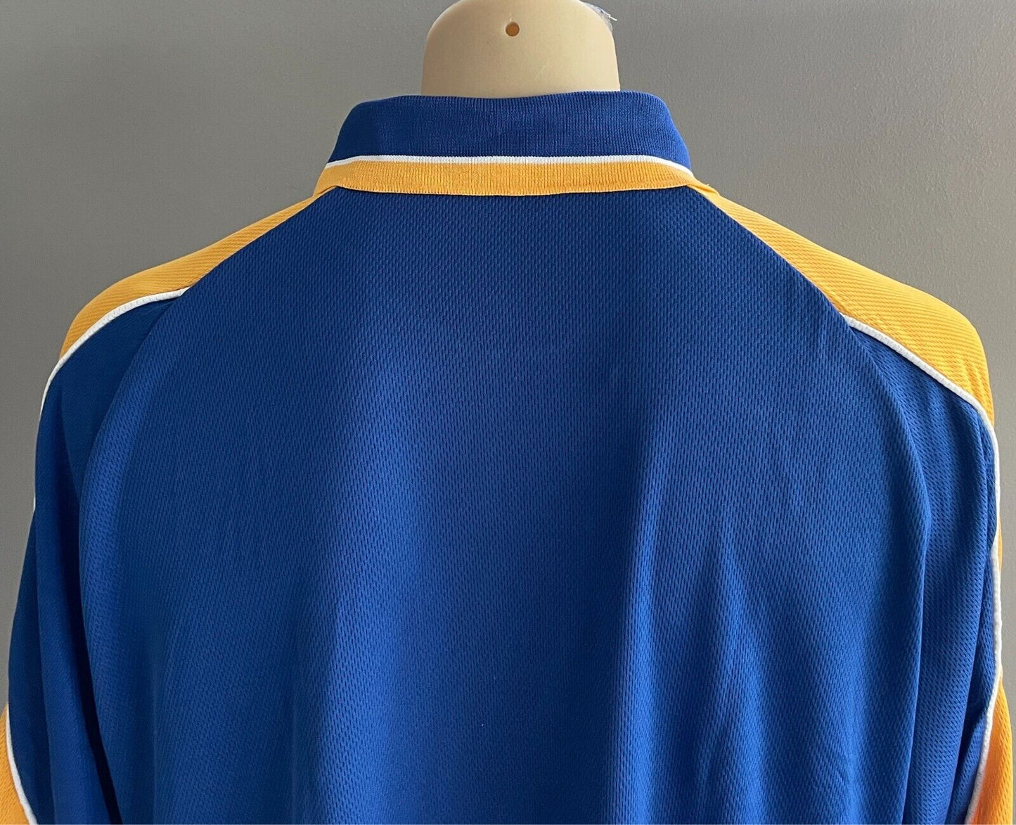 LW REID LWR Polo Shirt Royal Blue Yellow Short Sleeve Mens 24 3XL Chest 115cm
