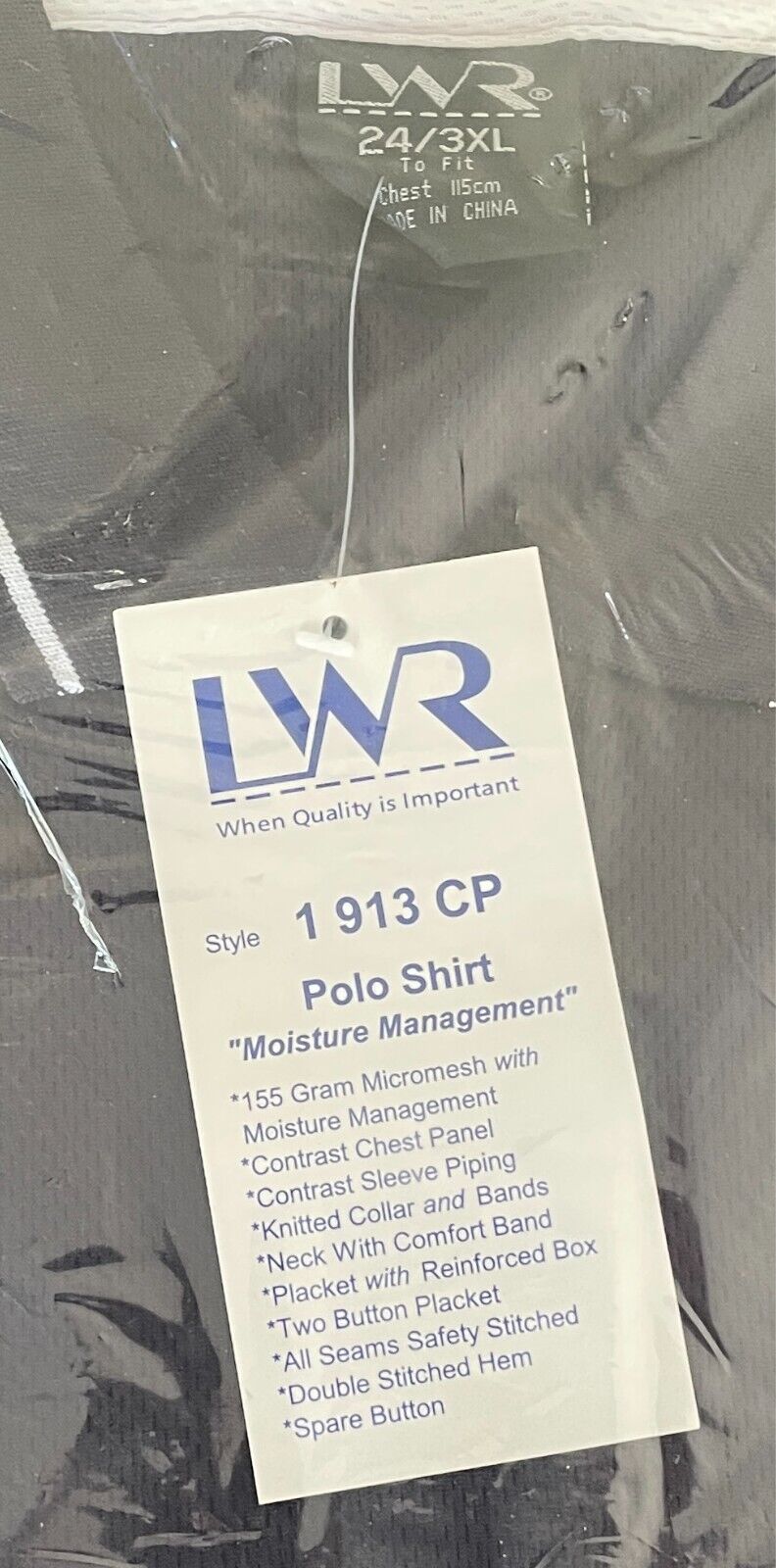 LW REID LWR Polo Shirt Dark Navy White Short Sleeve Size 24 3XL Chest 115cm NEW