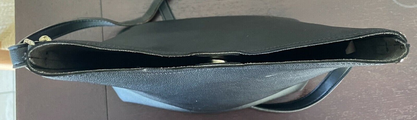 SHOULDER BAG Black Pleather Crossbody Ladies Medium Handbag