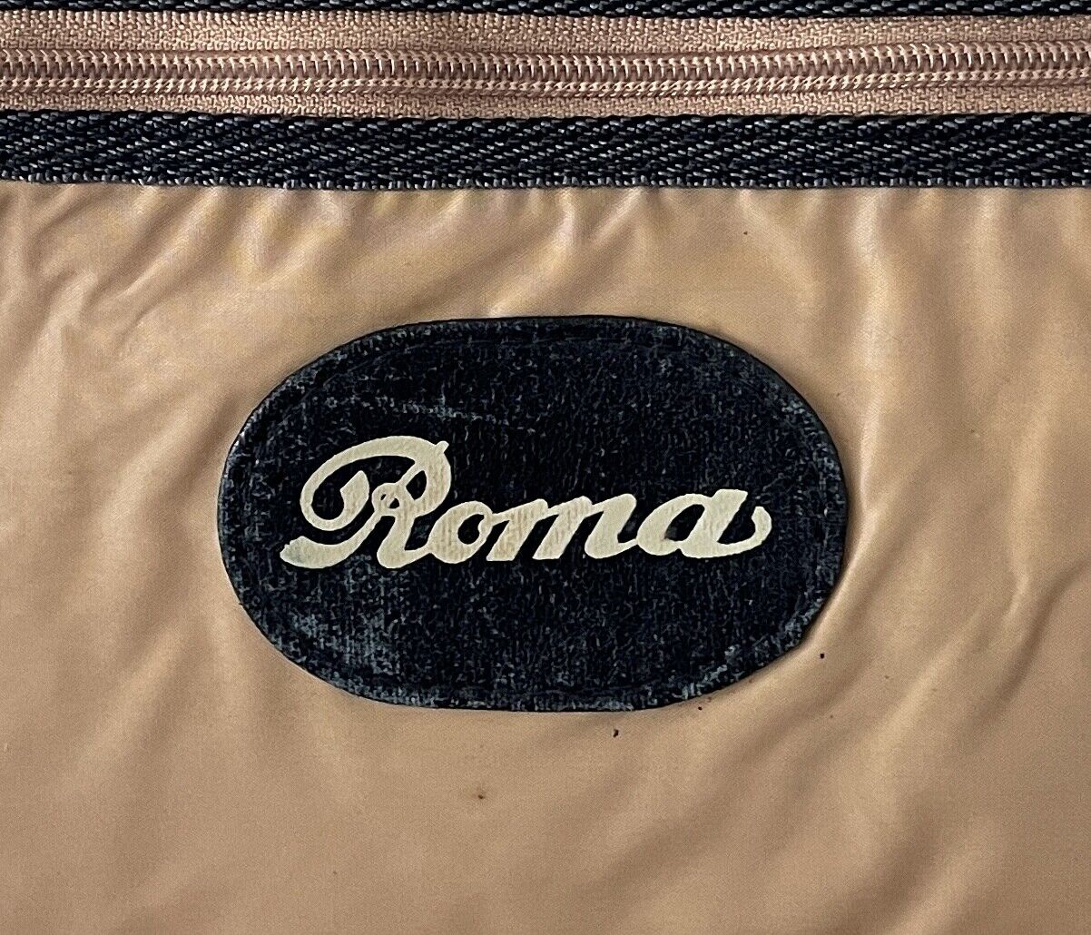 ROMA Cabin Bag Beige & Brown Nylon Hold All Travel Overnight Shoulder Strap NEW