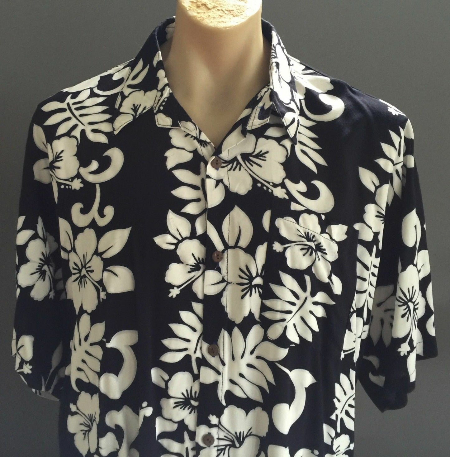 SARI ABADI Hawaiian Shirt Short Sleeve Party Hibiscus Flower Bali Mens XL NEW
