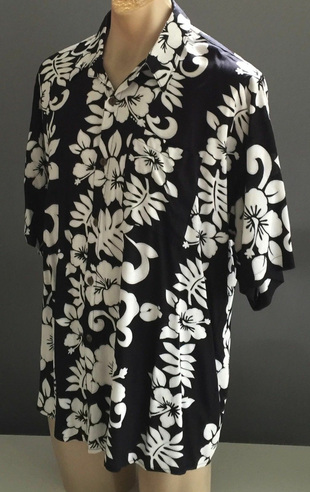 SARI ABADI Hawaiian Shirt Short Sleeve Party Hibiscus Flower Bali Mens XL NEW