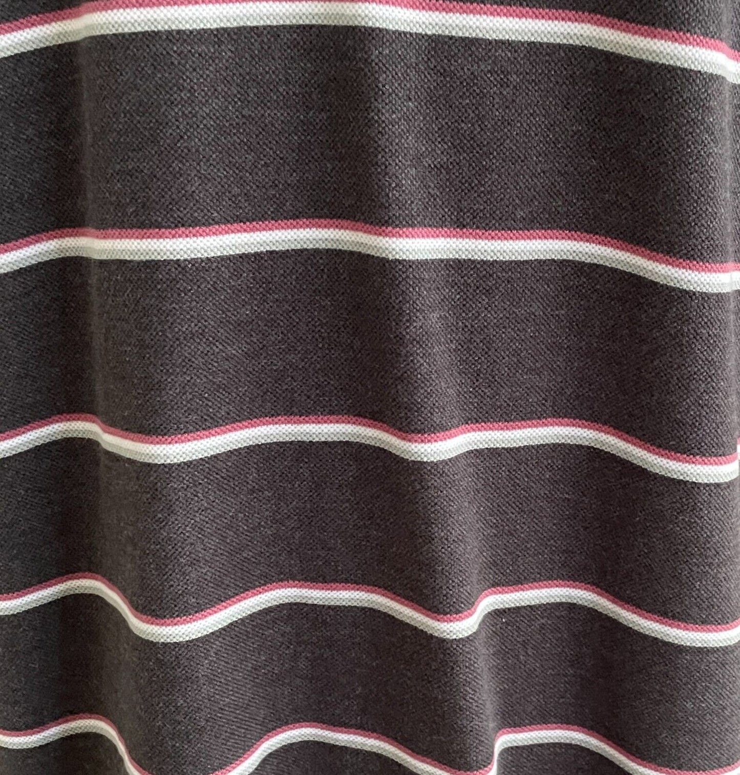 GUY LEECH Mens Polo Shirt XXL Grey Burgundy White Stripe Short Sleeve 2XL NEW