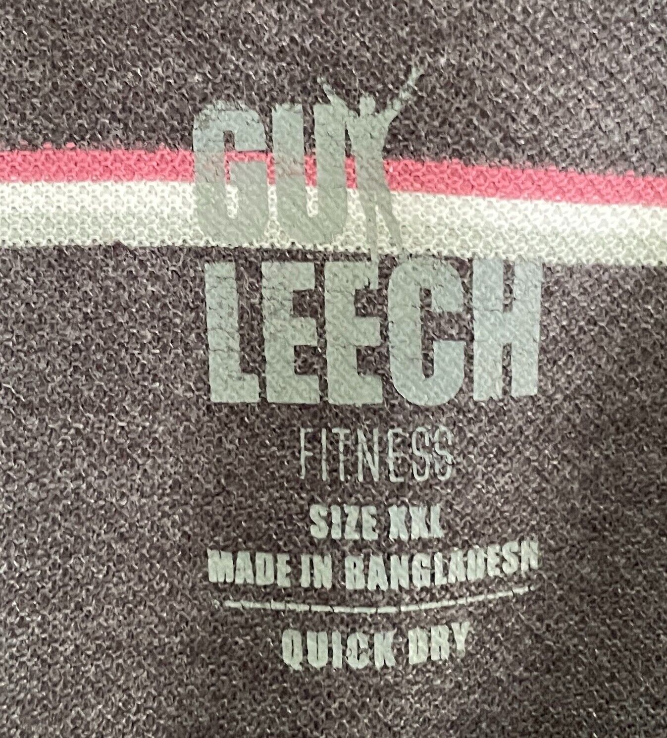 GUY LEECH Mens Polo Shirt XXL Grey Burgundy White Stripe Short Sleeve 2XL NEW