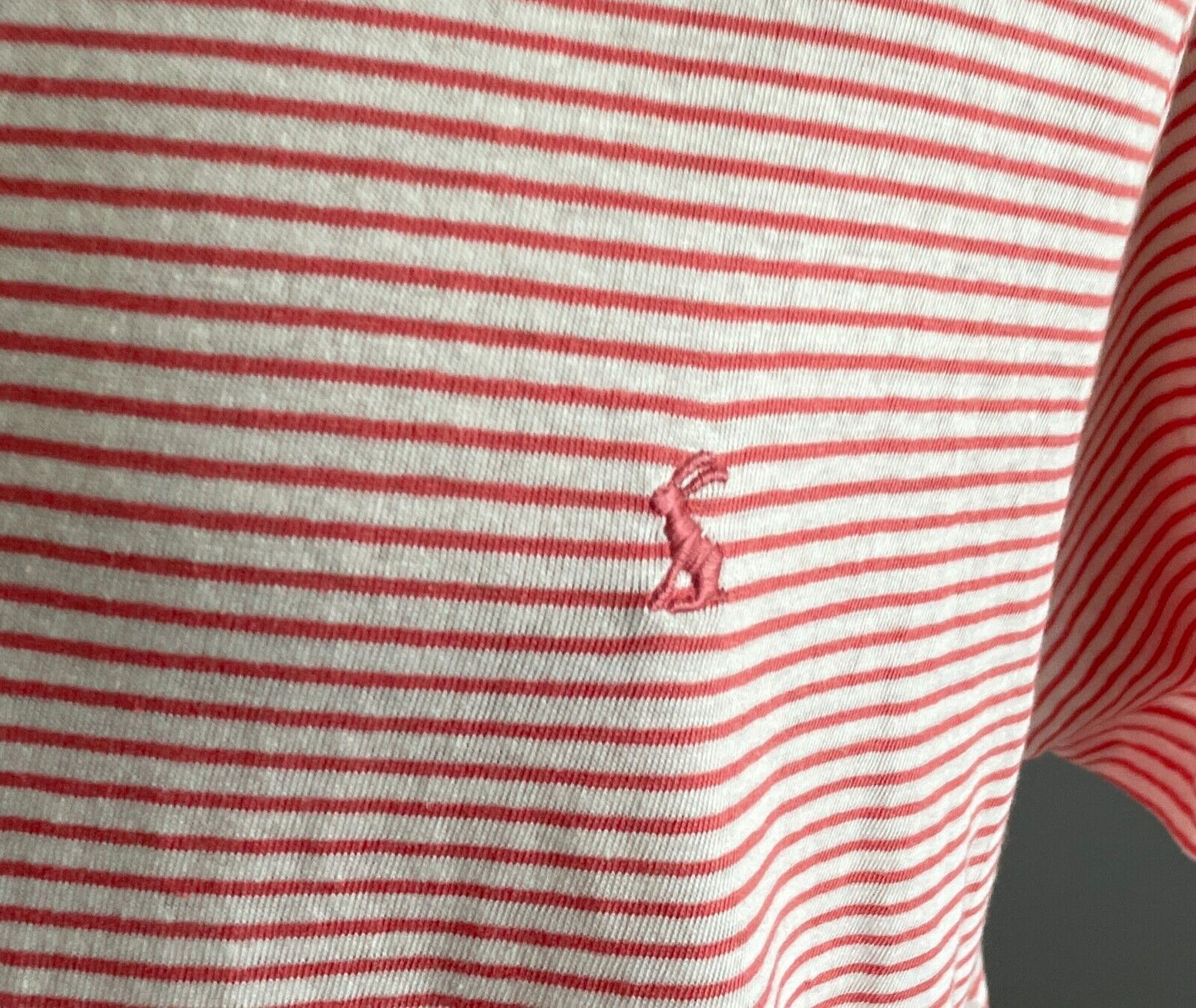 JOULES Hatton Polo Shirt Mens XL Orange & White Stripe Short Sleeve NEW