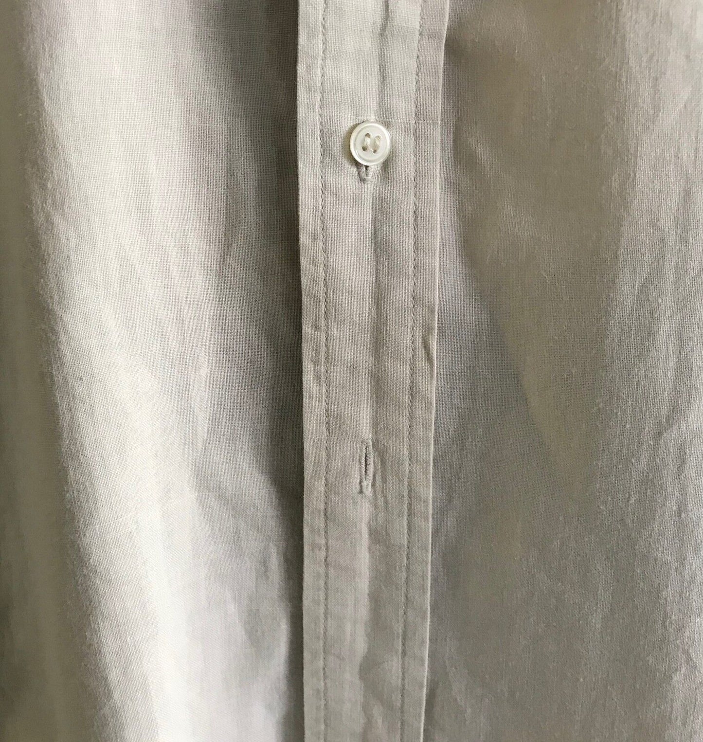 TRENCH Short Sleeve Shirt Beige Linen Cotton Blend Mens Size S M 130cm Chest