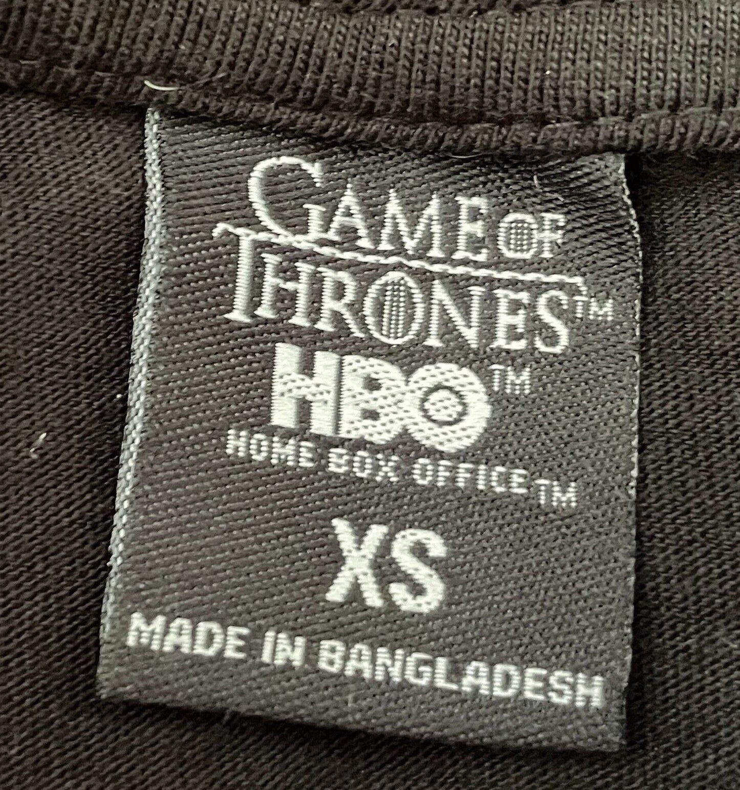 GAME OF THRONES Black T-Shirt Short Sleeve With Print Size XS Chest 102cm Unisex