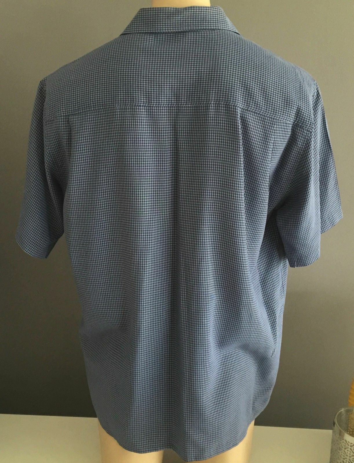 EIGHTY EIGHT Check Shirt Short Sleeve Blue & White Mens Size L 117cm NEW