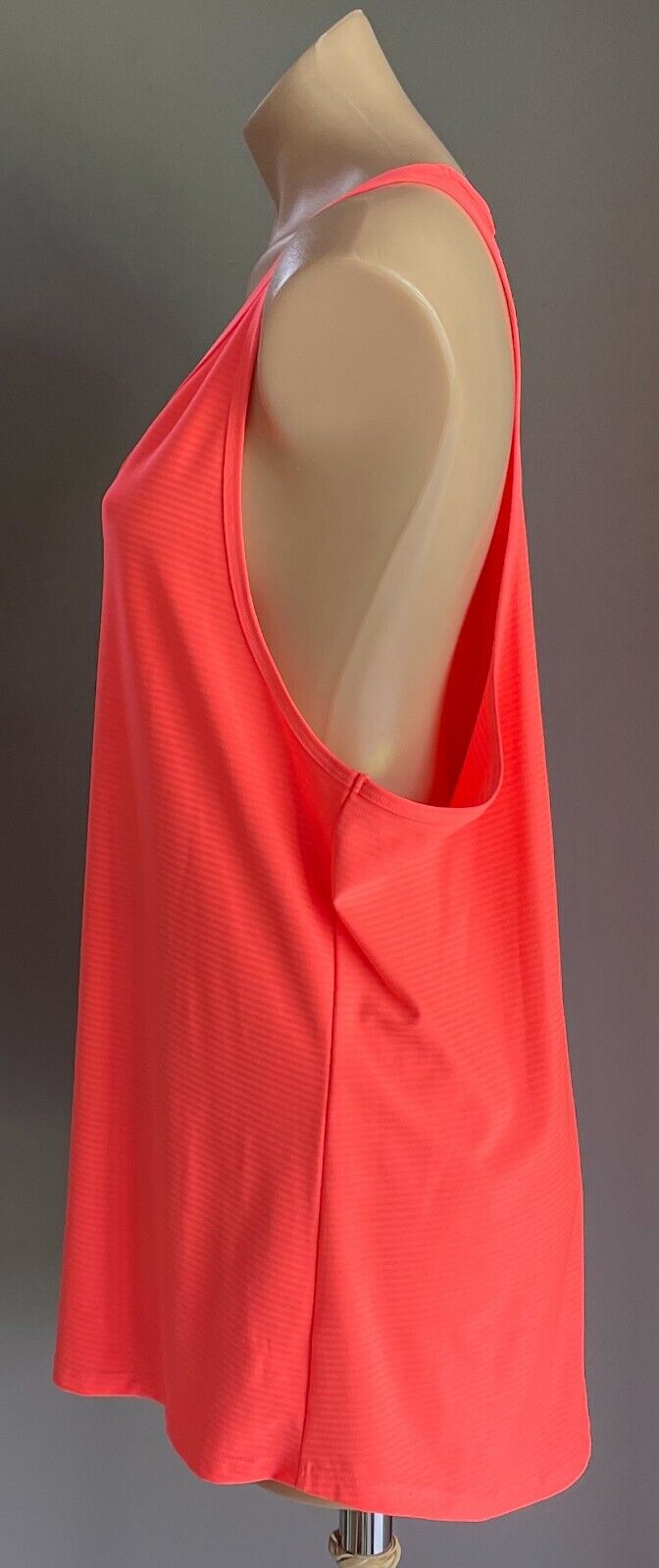 ACTIVE & CO Tank Top Coral Sleeveless Self Stripe Racer Back Singlet Size 16 NEW