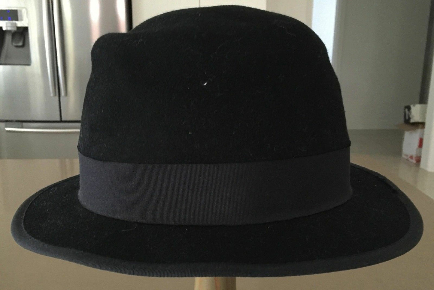 BOWLER HAT Brim HAT AMERICANA COLLECTIONS Black Size L 60 cm Mens Vintage