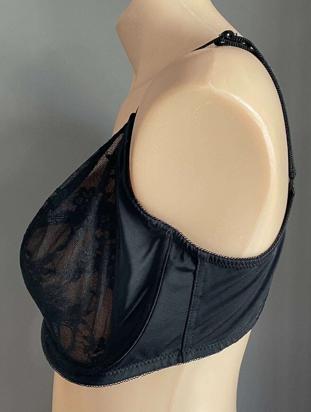 KMART Bra 20D Black Floral Lace Underwire Ladies Plus Size 20 D K Mart