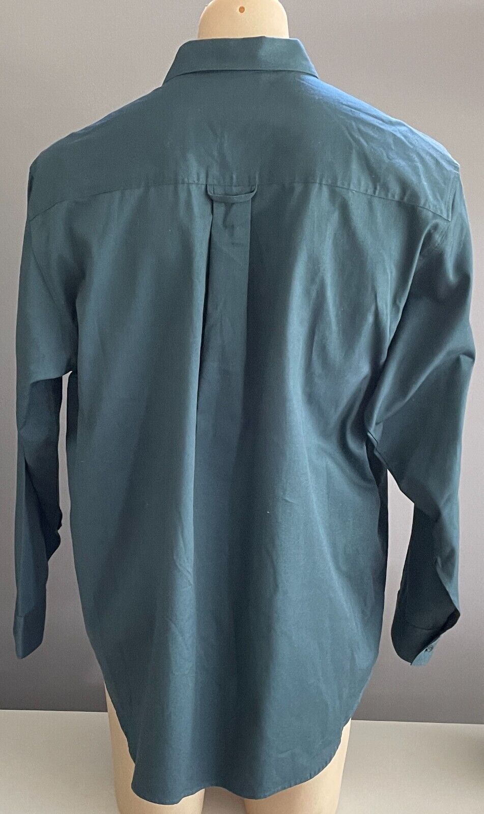 Mens KING GEE Cotton Shirt Green Long Sleeve Button Up Work Size L K14100 NEW