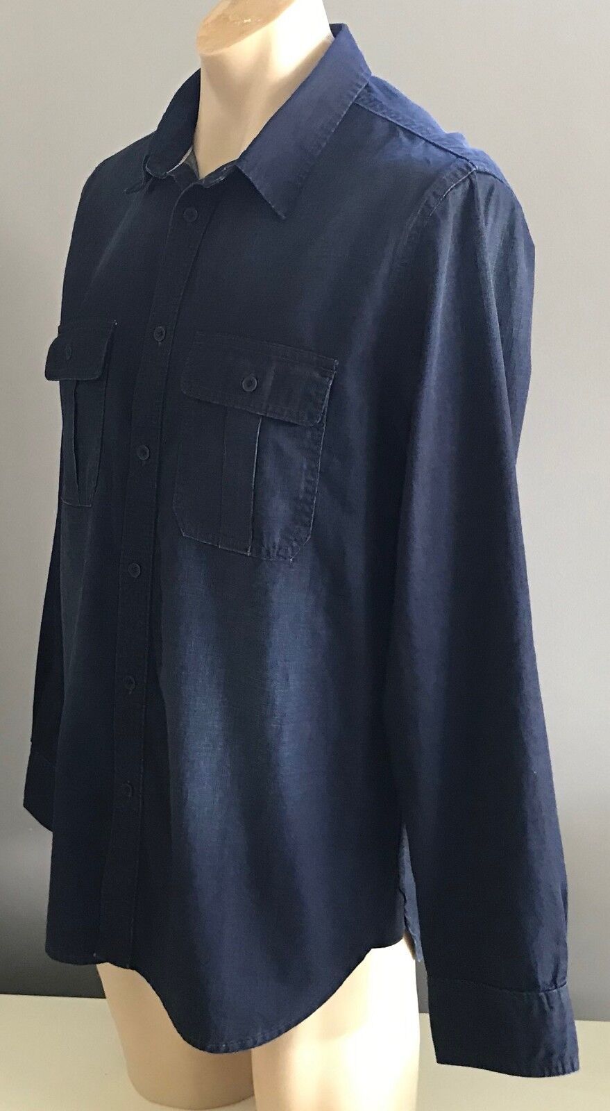 Mens JAG "Sequoia" Neptune Denim Shirt Premium Blue Long Sleeve Size L NEW
