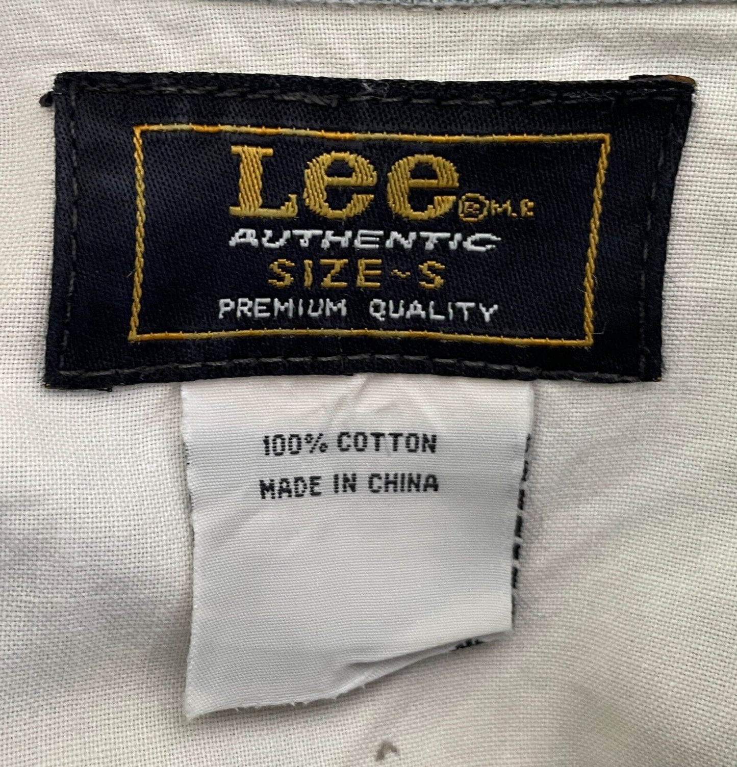 LEE Blue Denim Shirt Long Sleeve Distressed Casual Cotton Mens Size S