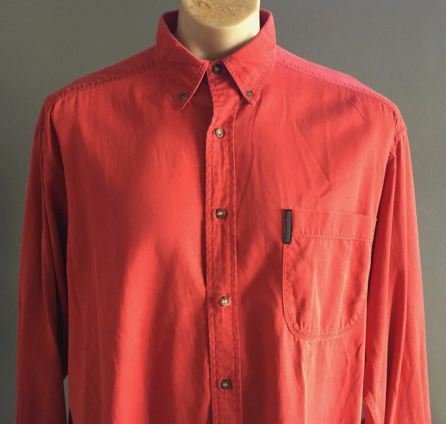 Mens COUNTRY ROAD Shirt Long Sleeve Button Down Collar Russet Orange Size S