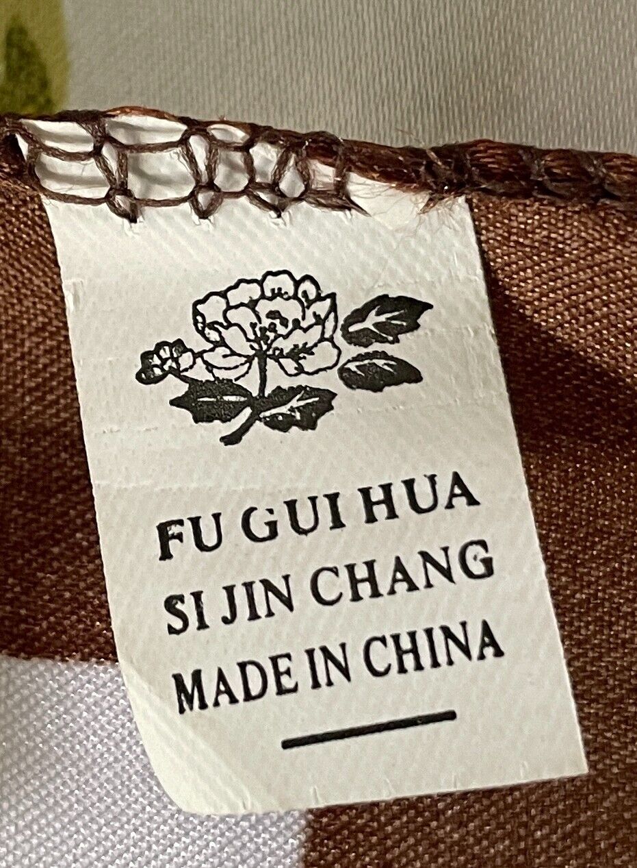Fu Gui Hua Si Jin Chang 94cm NECK SCARF White Brown Yellow Green Floral Shawl
