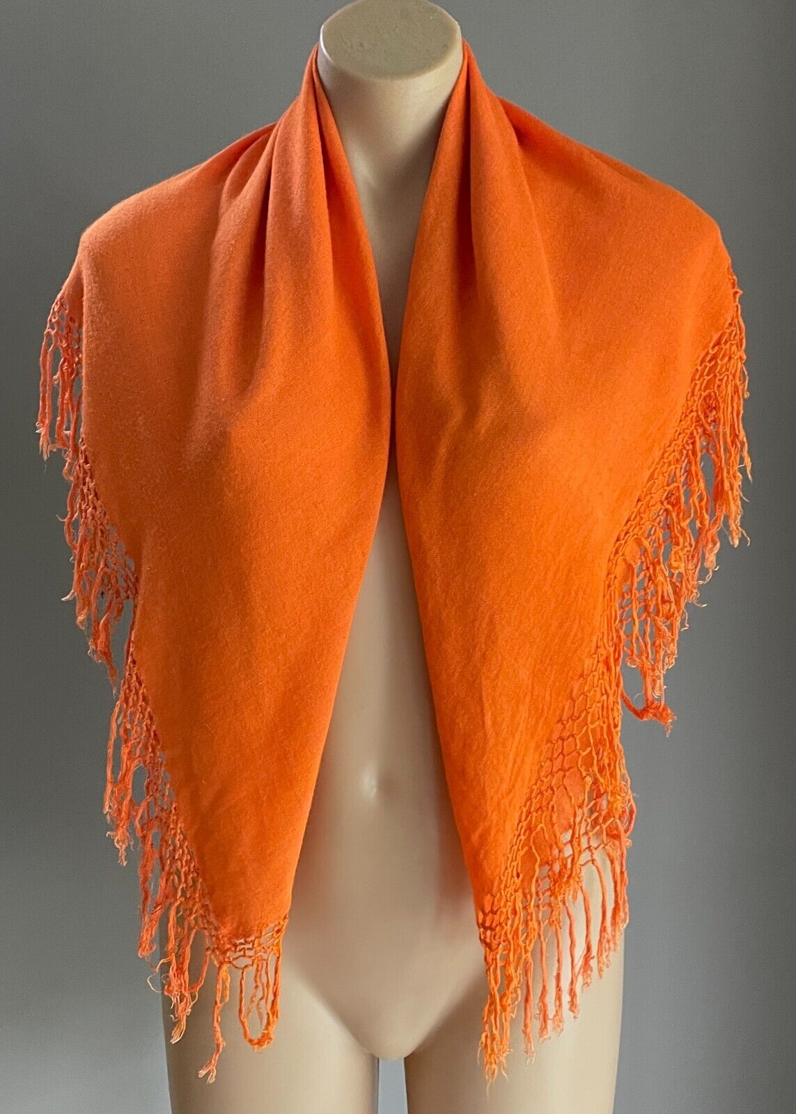 83cm Square Neck SCARF Orange Wrap Shawl Fringed Table Cloth Hip Scarf