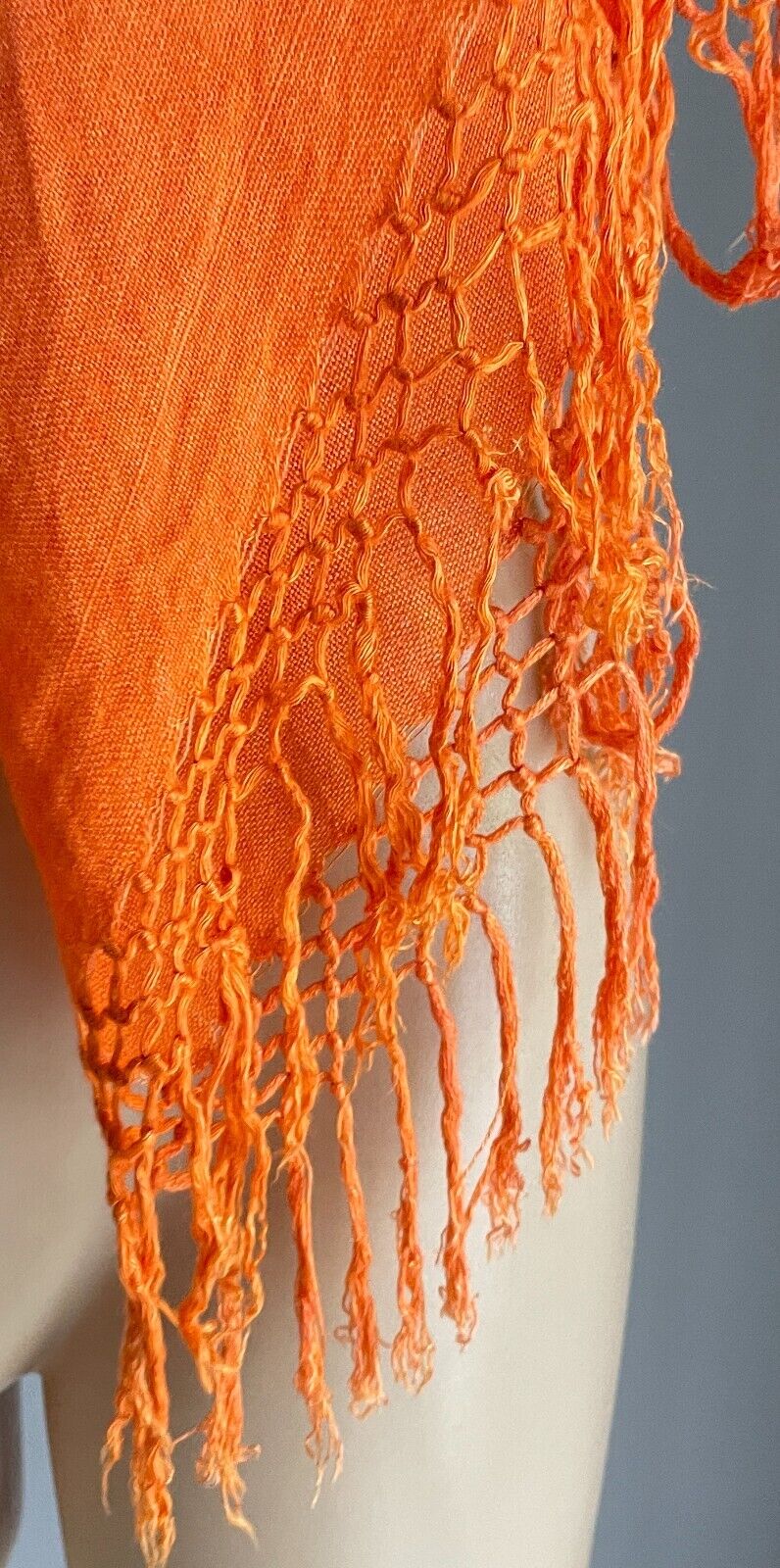 83cm Square Neck SCARF Orange Wrap Shawl Fringed Table Cloth Hip Scarf