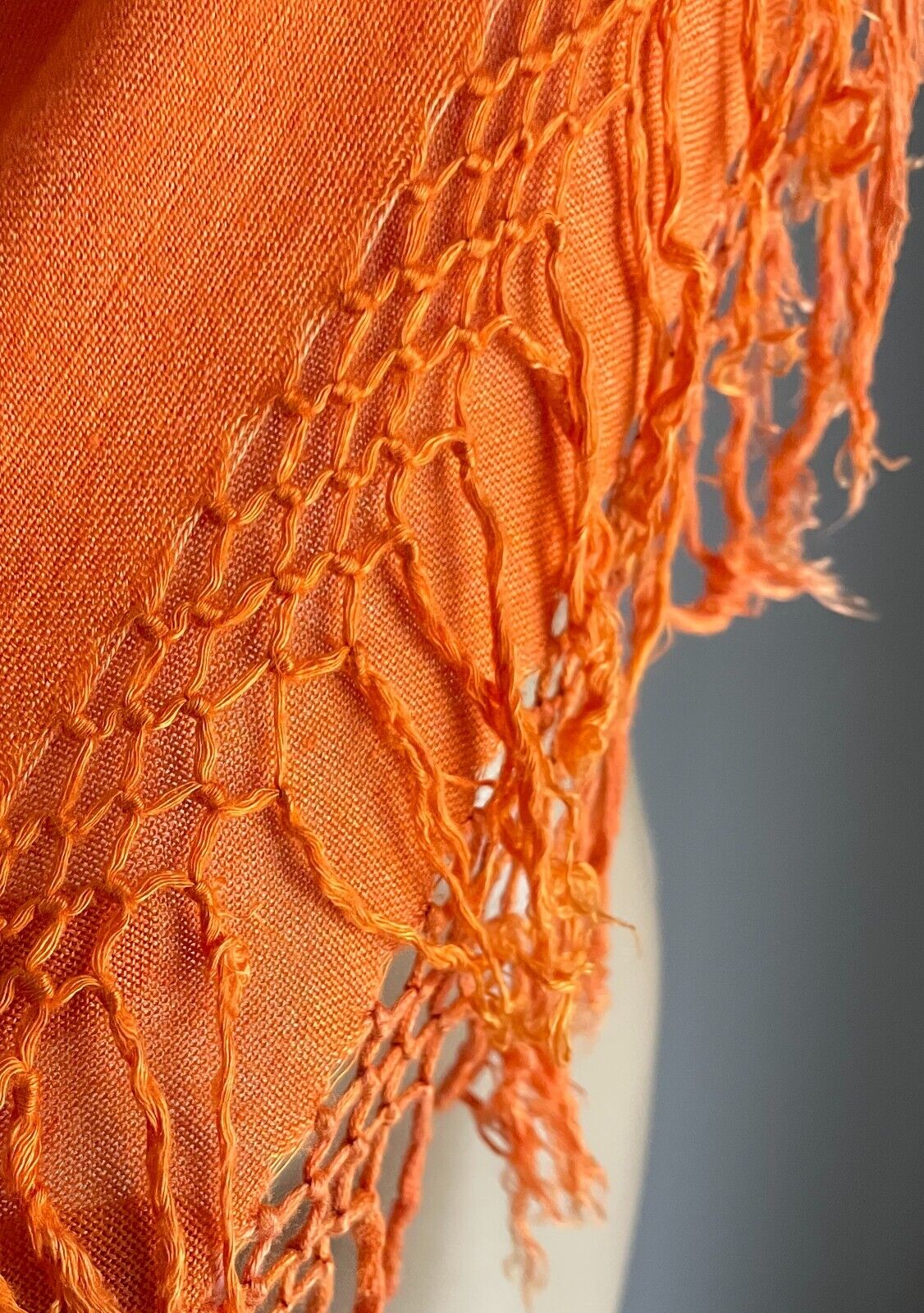 83cm Square Neck SCARF Orange Wrap Shawl Fringed Table Cloth Hip Scarf
