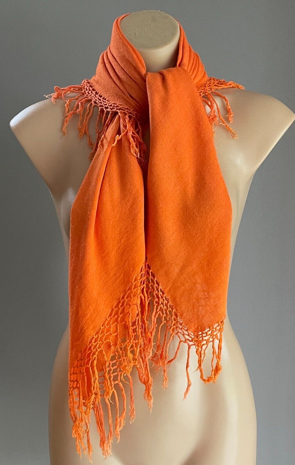 83cm Square Neck SCARF Orange Wrap Shawl Fringed Table Cloth Hip Scarf