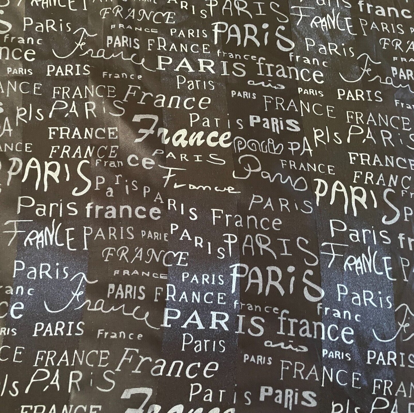 Large Neck Scarf PARIS FRANCE Souvenir Black Silver Shawl Wrap 96cm Square