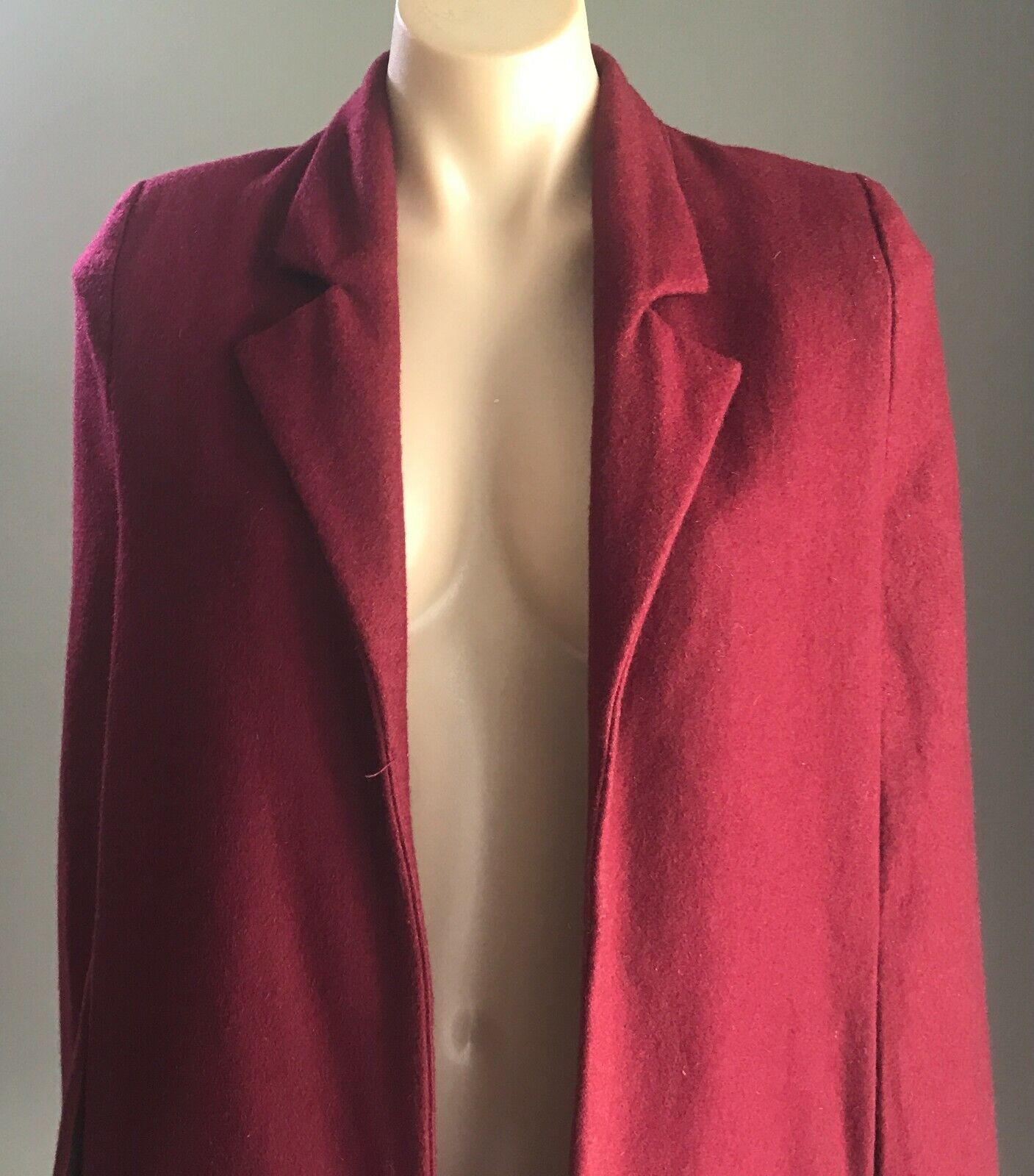 Jacket SHAKUHACHI Cape Burgundy Wool Mix Sleeveless Ladies Size 6 AU 8 10