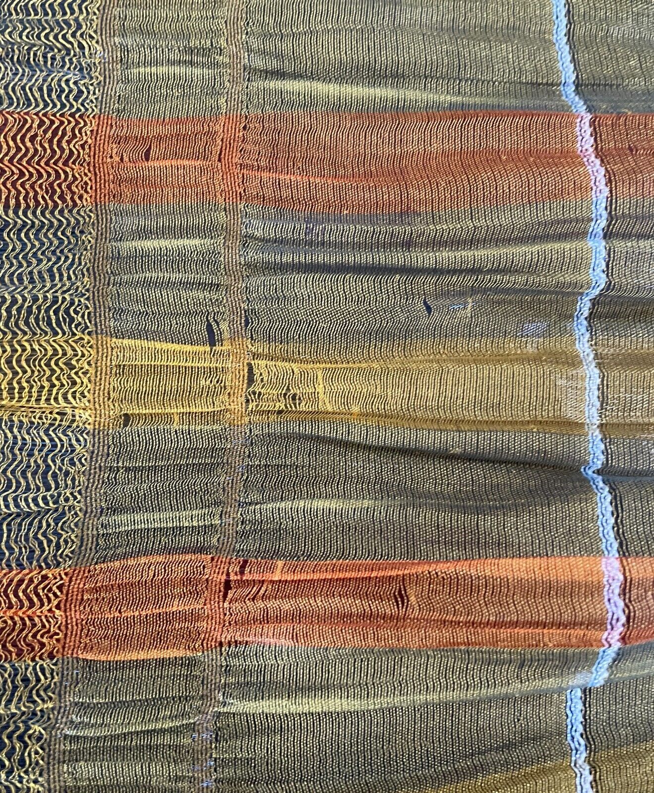 45% SILK Scarf Golden Yellow Orange Blue White Iridescent Fabric Shawl Rectangle