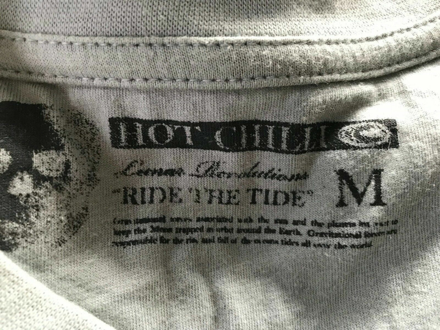Mens HOT CHILLI T Shirt "Ride The Tide" Short Sleeve Graphic Green Wash Size M