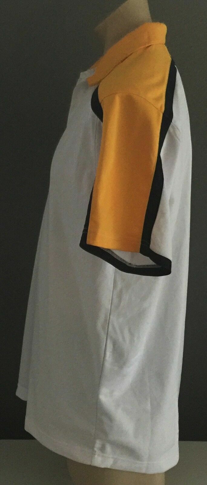 Polo Shirt ISC Jersey Top White Yellow Black Training Tee Sh/Sleeve Mens XL NEW
