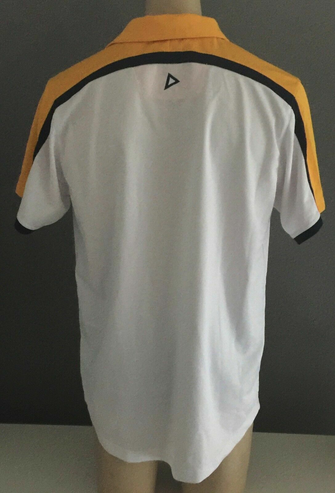 Polo Shirt ISC Jersey Top White Yellow Black Training Tee Sh/Sleeve Mens XL NEW
