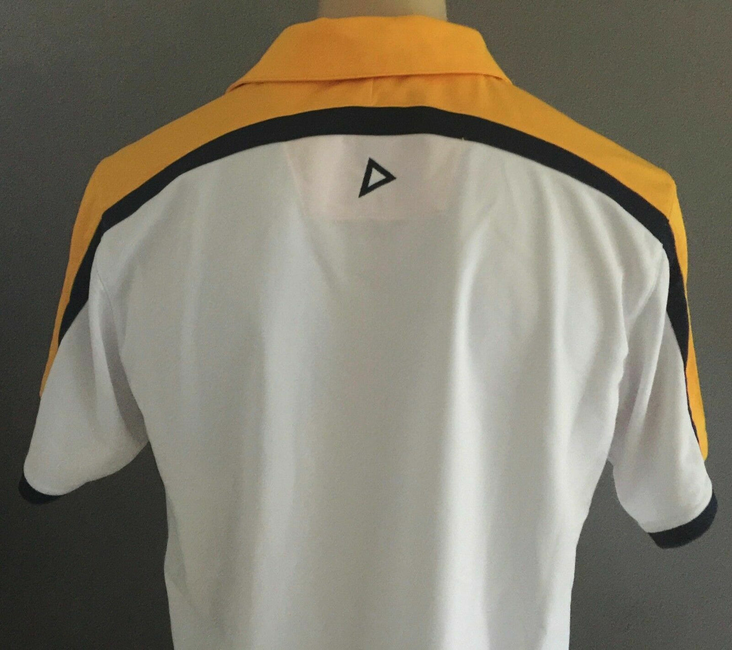 Polo Shirt ISC Jersey Top White Yellow Black Training Tee Sh/Sleeve Mens XL NEW