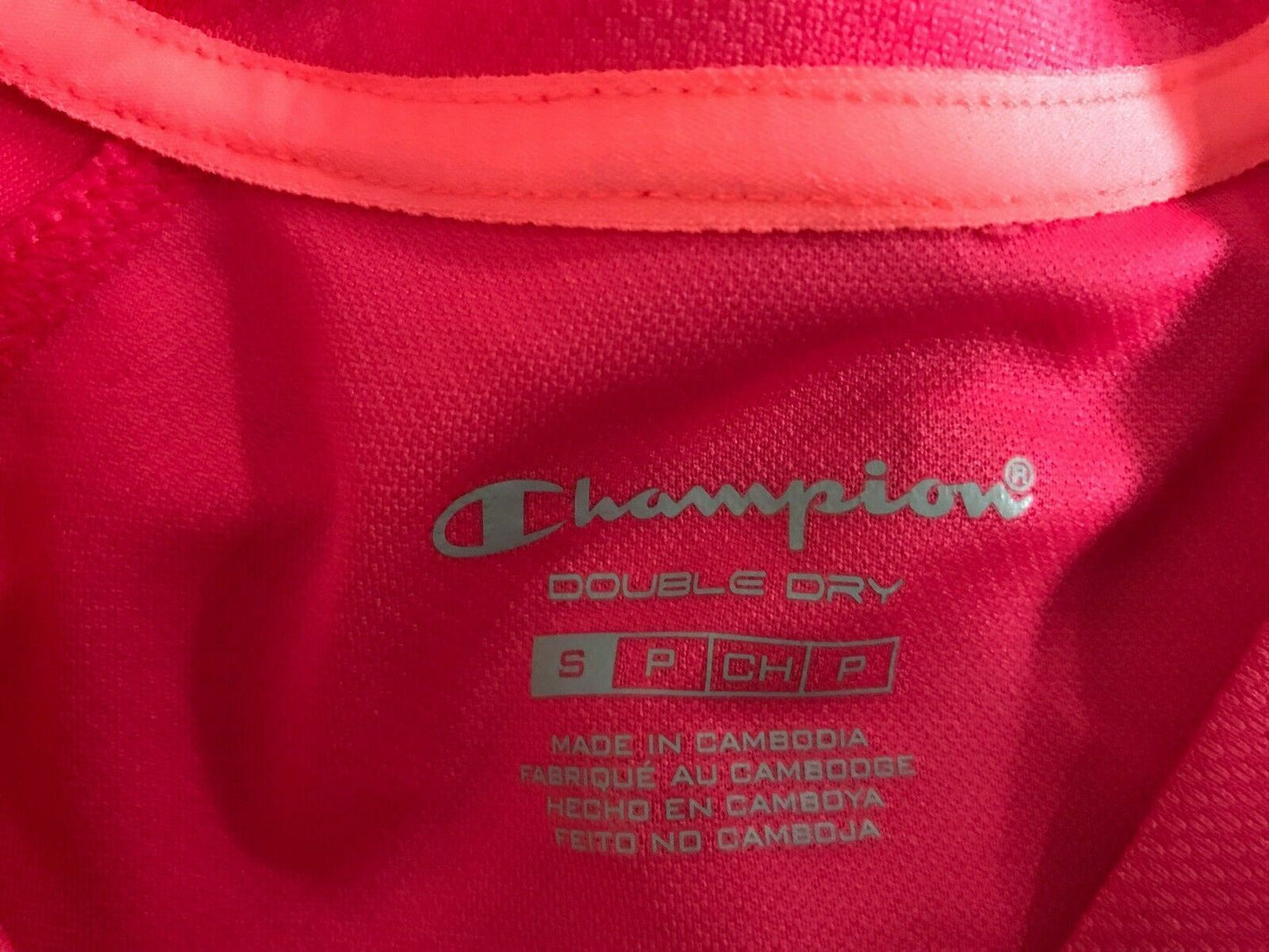 CHAMPION Double Dry T Shirt Coral Running Training Gym Active Sports Size S 8 10