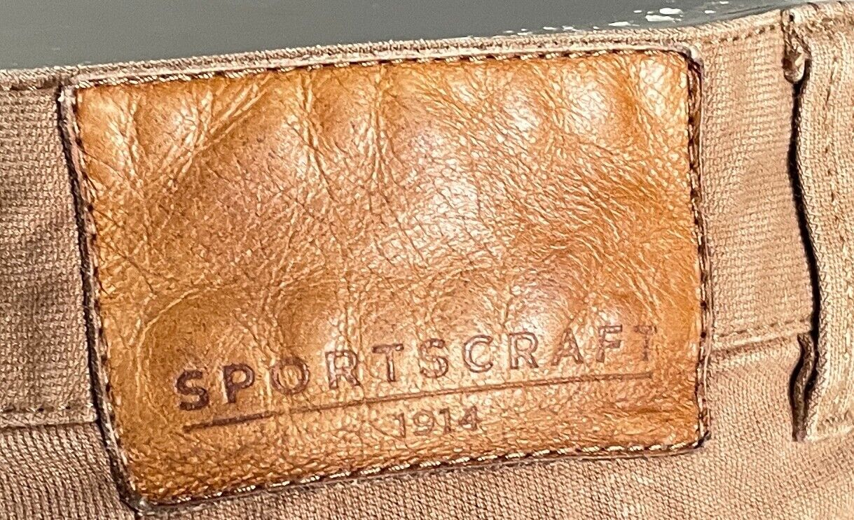 SPORTSCRAFT "The Bedford" Straight Leg Jeans Light Brown To Fit Mens Waist 98cm