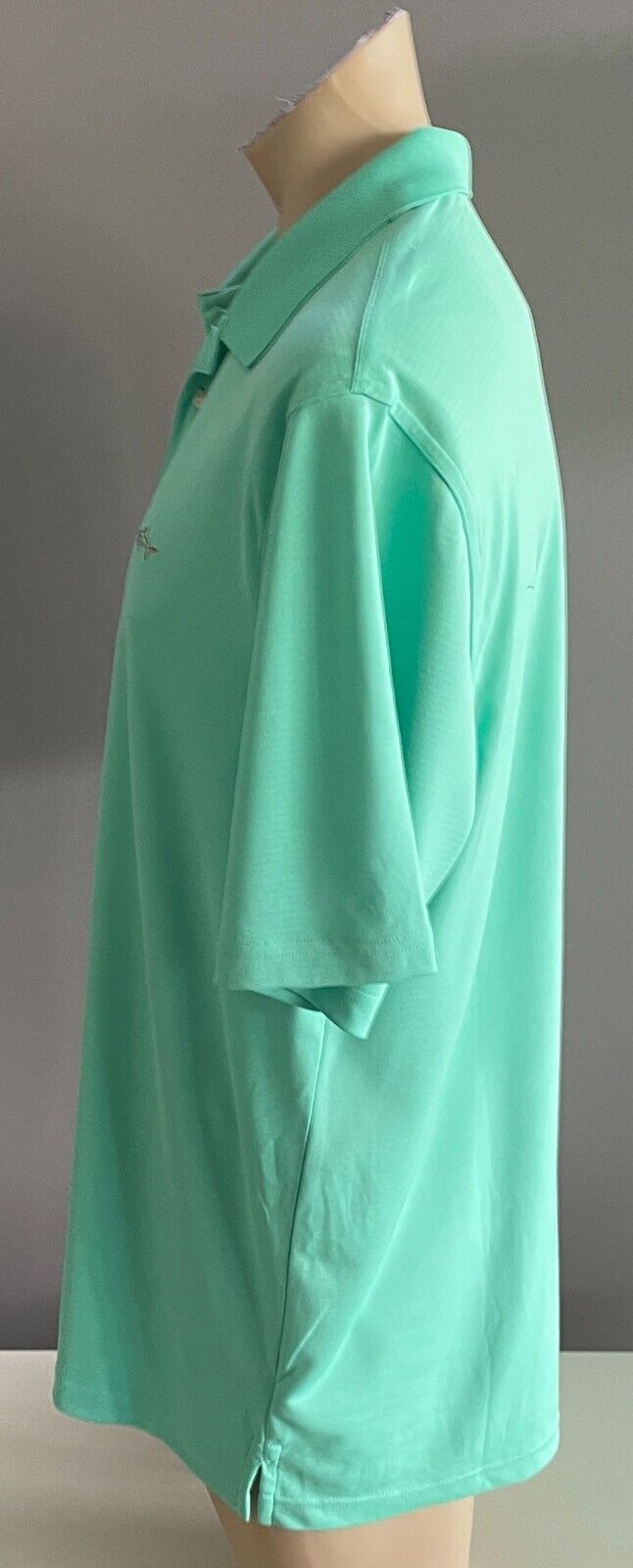 Polo Shirt GREG NORMAN Green Golf Button Up Collar Mens 128cm Chest Shark NEW