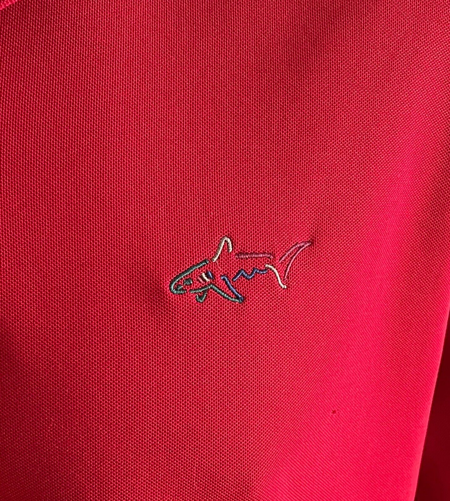 Polo Shirt GREG NORMAN Red Golf Short Sleeve 3 Button Collar Mens 120cm Chest