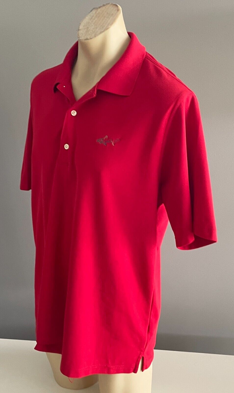 Polo Shirt GREG NORMAN Red Golf Short Sleeve 3 Button Collar Mens 120cm Chest