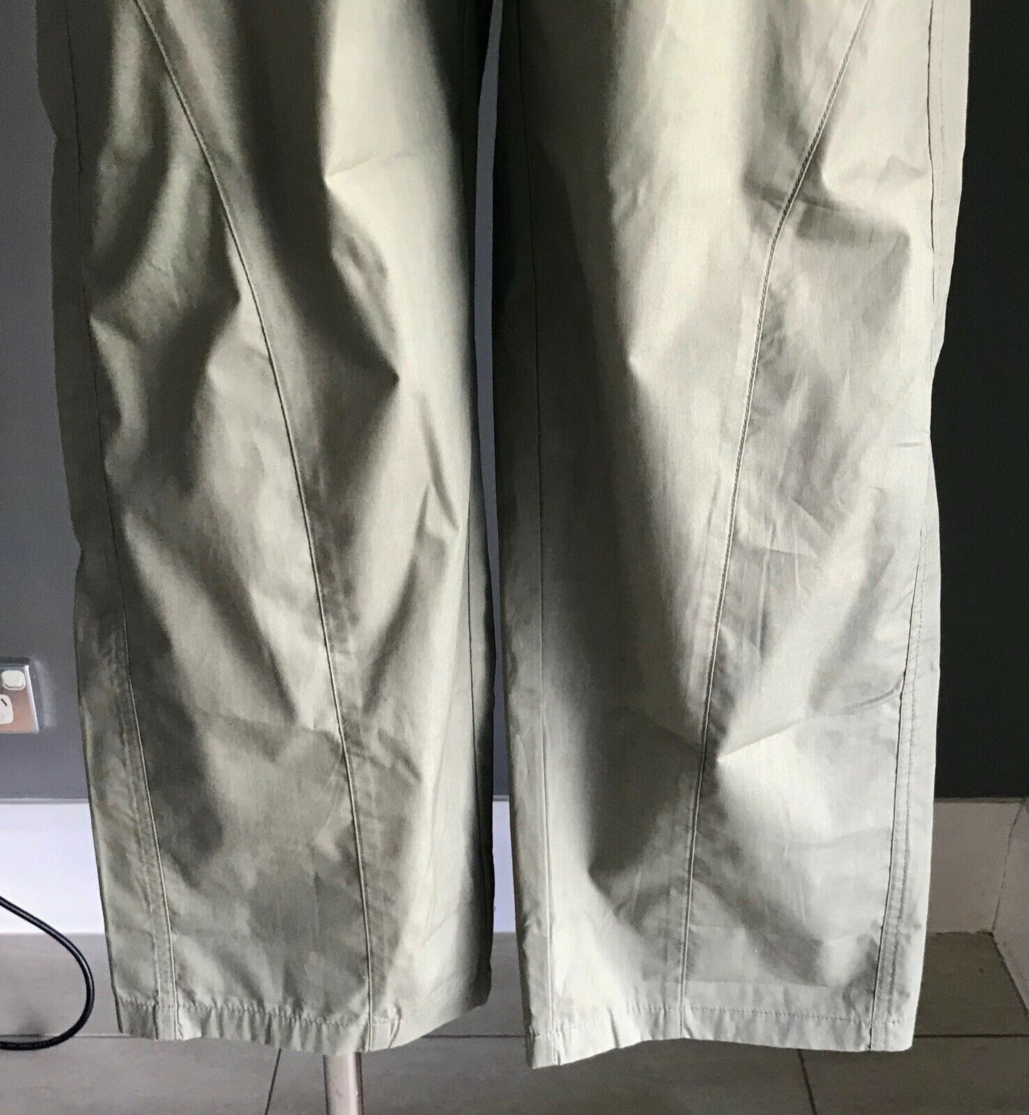 BLUE RIDGE Ladies Size S 8 Pants Crop Khaki Waist Tie Trousers Vintage Retro