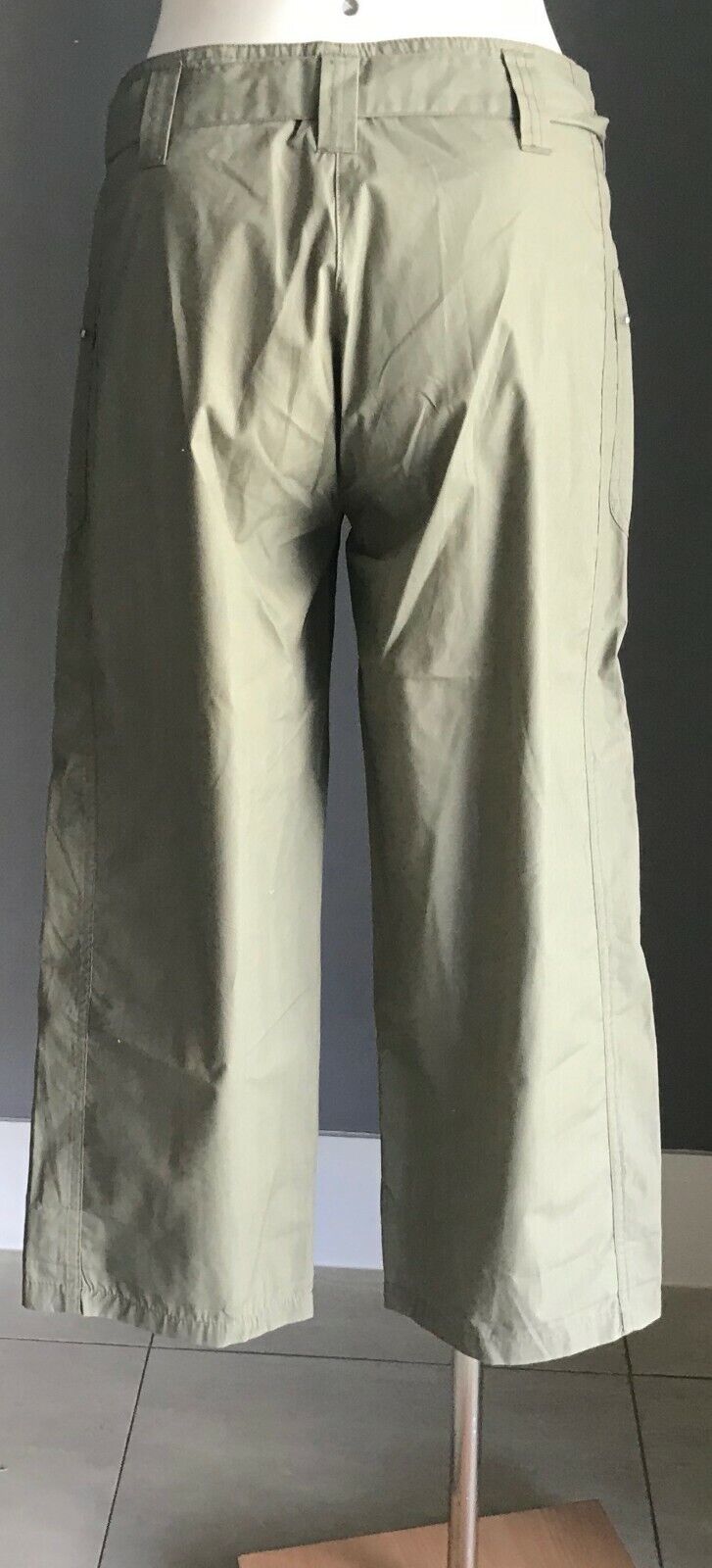 BLUE RIDGE Ladies Size S 8 Pants Crop Khaki Waist Tie Trousers Vintage Retro