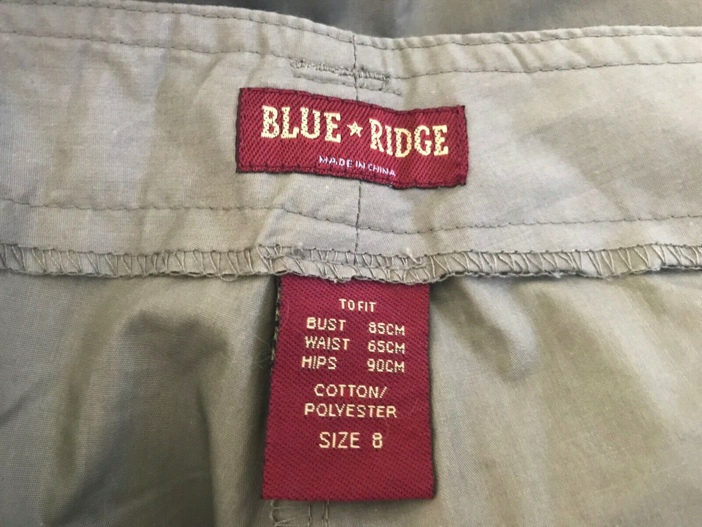 BLUE RIDGE Ladies Size S 8 Pants Crop Khaki Waist Tie Trousers Vintage Retro