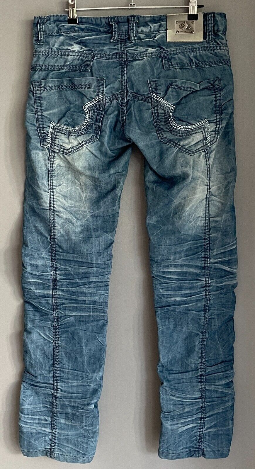 Mens K&M Kosmo Lupo Blue Denim Jeans Size 32 Designer Quality Streetwear Casual