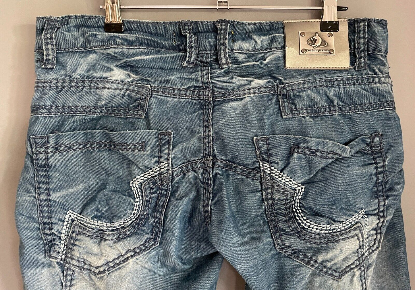 Mens K&M Kosmo Lupo Blue Denim Jeans Size 32 Designer Quality Streetwear Casual