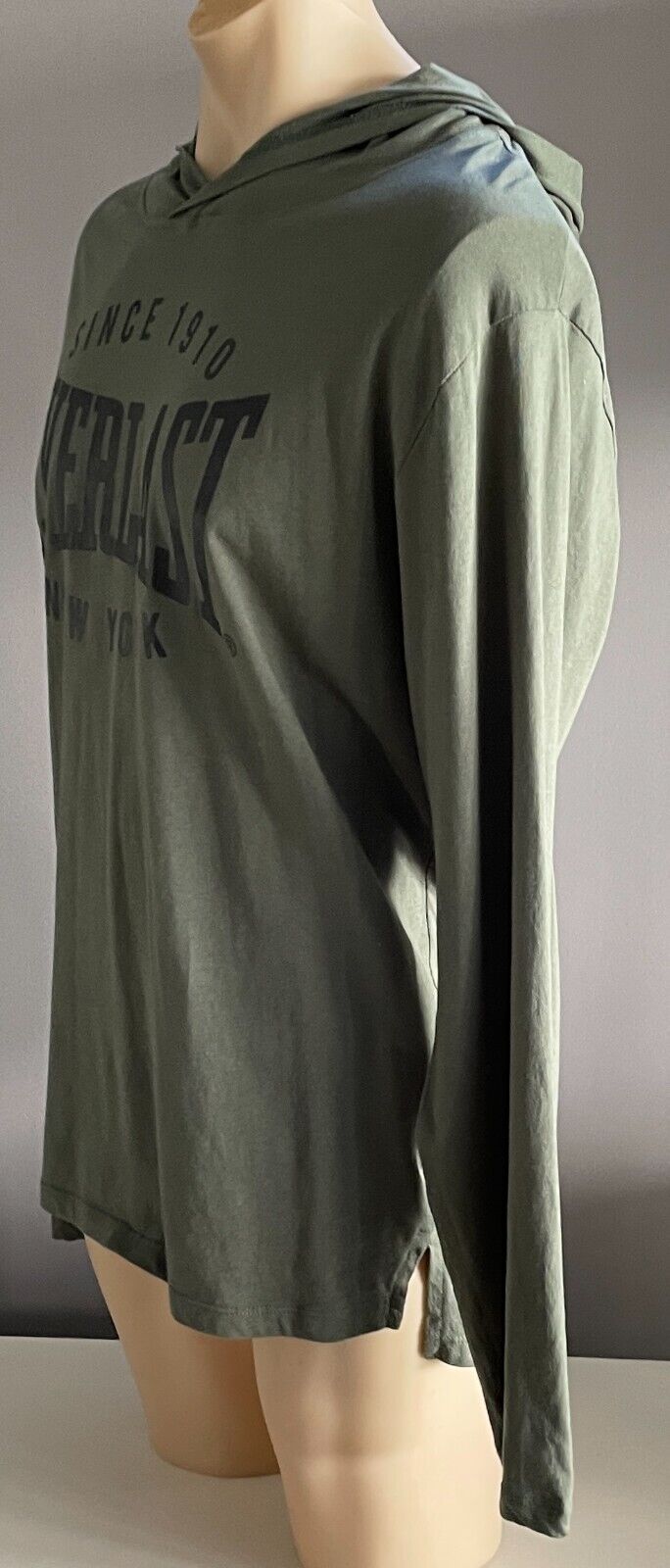EVERLAST Hooded Jacket Khaki Black Print Sweatshirt Hoodie Mens Sz 2XL