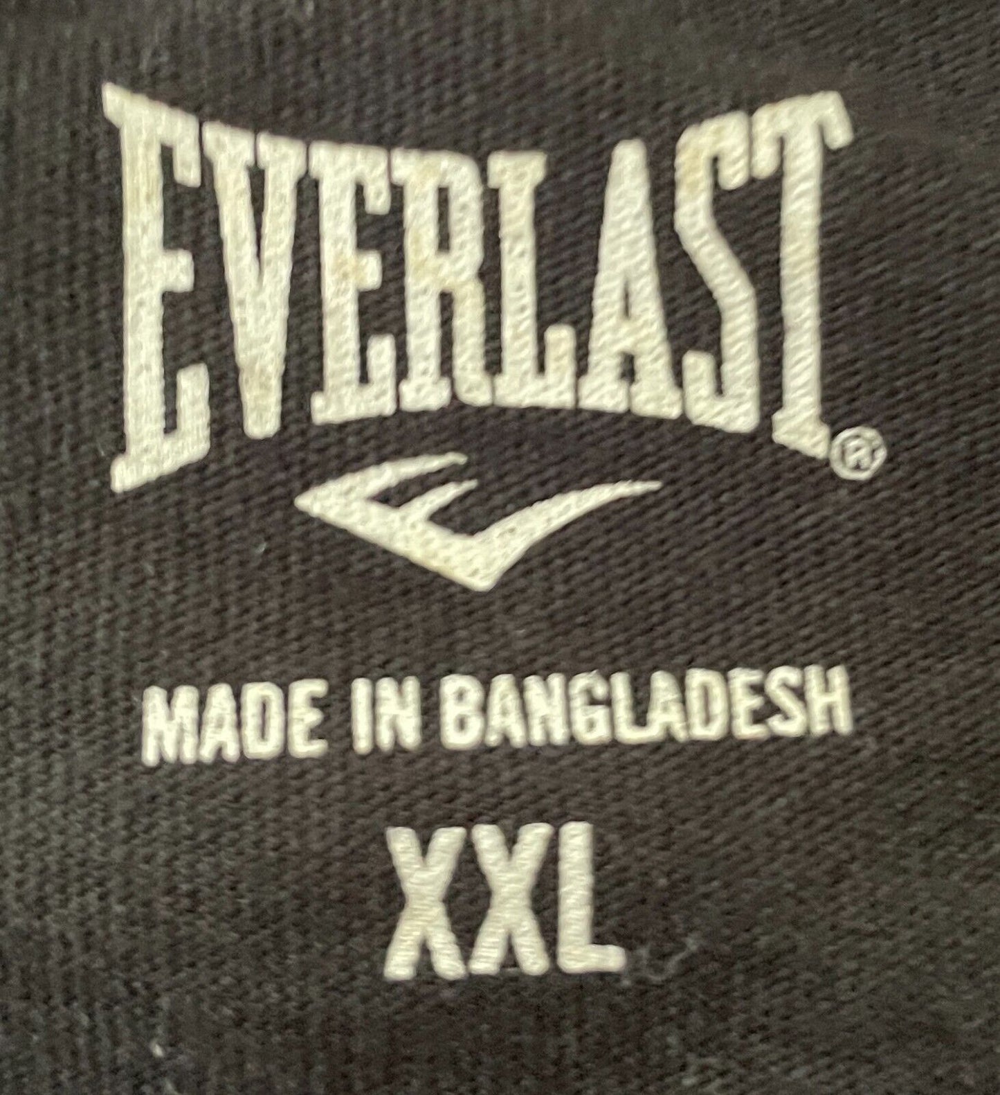 EVERLAST Mens T-Shirt Black Short Sleeves Size XXL Logo Contrast Stitch Trim